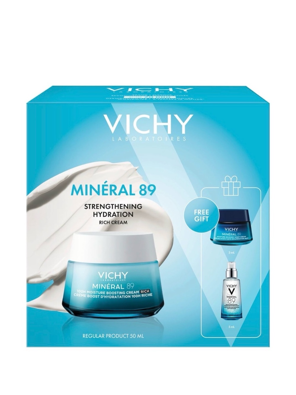 Vichy Minéral 89 Strengthening Hydration Rich Cream — Blue